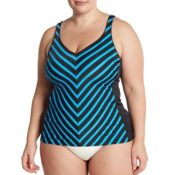 Reebok Stripe Of Genius Tankini - Picture 1 of 7
